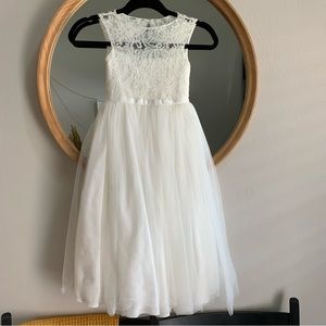 BHLDN White Lace Kids Formal Dress